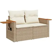 vidaXL Tuinbank Set 10 st 7-Aantal zitplaatsen Beige en Crème