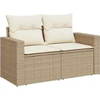 vidaXL Tuinbank Set 10 st 7-Aantal zitplaatsen Beige en Crème
