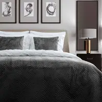 Zohome Bedsprei Madeline - Zwart 180 x 260 cm
