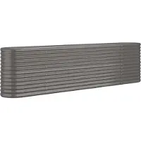 vidaXL Plantenbak 260x40x68 cm gegalvaniseerd staal grijs