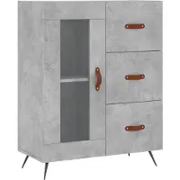 vidaXL Hoge kast 69,5x34x180 cm bewerkt hout betongrijs