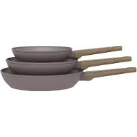 Arthur Martin Batterie de cuisine Set de 3 poêles am1052 Taupe