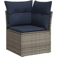vidaXL 10-delige loungeset voor buiten, met kussens, grijs, kunststof vlechtwerk