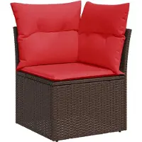 vidaXL 9-delige Loungeset met kussens poly rattan acacia bruin