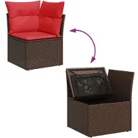 vidaXL 7-delige Loungeset met kussens poly rattan acacia bruin