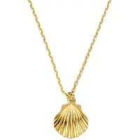 New Bling 9NBG-0807 14 Karaat Gouden Dames Ketting Schelp Hanger - Verstelbaar 43-48 cm