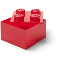 LEGO Opbergbox - 4 Knoppen - Translucent Rood - - OneSize - Opbergboxen