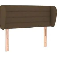 vidaXL Hoofdbord met randen 183x23x118/128 cm stof donkerbruin
