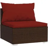 vidaXL 4-delige Loungeset met kussens poly rattan bruin
