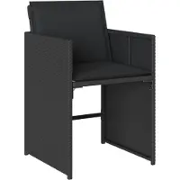 vidaXL Tuinstoelen 4 st met kussens poly rattan zwart