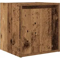 vidaXL Nachtkastje wandgemonteerd 38x34x40 cm oud houtkleurig