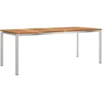 vidaXL Buiten Eettafel Set 9 pcs Massief Teakhout en RVS