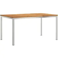 vidaXL Buiten Eettafel Set 7 pcs Massief acaciahout en roestvrij staal