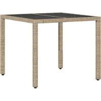 vidaXL Tuin Eettafel Set 3 st Beige poly rattan