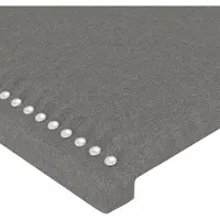 vidaXL Hoofdbord LED 200x5x78/88 cm stof donkergrijs