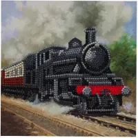 Brandunit Diamond painting - kaart met stoomlocomotief