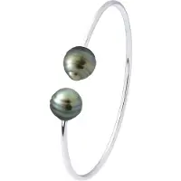 ATELIERS SAINT GERMAIN Armband - Zilver 925 - 2 Echte GeCultiveerde Tahiti Parel Circled 9-10 mm