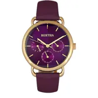 Bertha Gwen lederen band horloge met dag/datum