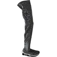 Dolce&Gabbana Vrouwen Grijs Luipaard Hoge Top Sneakers Booties Schoenen