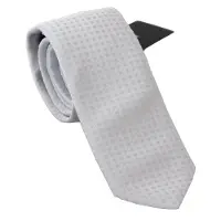 Dolce&Gabbana Wit Gedessineerde Klassieke Heren Slim Stropdas