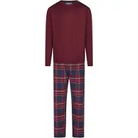 Phil&Co. Pyjama lang ' Flanell ' gemengde kleuren / donkerrood