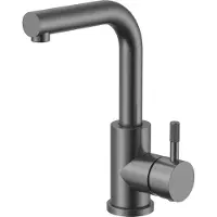 Boss & Wessing Wastafel/keukenmengkraan bws sensa rechte uitloop draaibaar cold start hendel gunmetal pvd