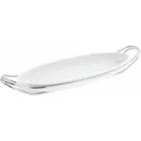 Sambonet Serveerschaal New Living Holder W/Porcel. Fish Dish 48 x 17 cm