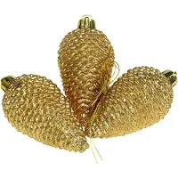 Décoris Dennenappel kerst ornament | | 6 stuks (Goud)