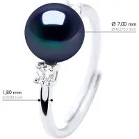 ATELIERS SAINT GERMAIN Ring Sieraden - Echte Cultiveerde Zoetwaterparel Rond 7-8 mm