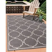 Muratap Berlin outdoor vloerkleed binnen en buiten laagpolig tapijt tuin licht grijs- 150 cm rond