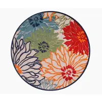 Muratap Binnen en buiten rond vloerkleed floral outdoor laagpolig tapijt 120 cm rond