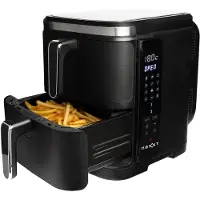 Nexxt - Double Stacked Airfryer - 11 l Inhoud - Zwart & RVS - 12 Kookprogramma's - Gestapeld Model - Ruimtebesparend & Dubbele Lade