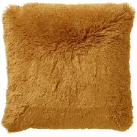 Dutch decor FLUFFY - kussenhoes 60x60 cm - superzacht - XL kussenhoes - effen kleur - Chai Tea - geel - met rits - zonder binnenkussen