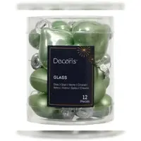 Kaemingk Glazen Hartjes Kerstballen Matcha 12 stuks - Mat & Glanzend
