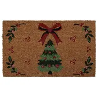 Clayre & Eef Deurmat 75x45x1 cm Bruin Kokos Kerst