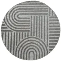 Muratap Berlin outdoor japandi rond - vloerkleed binnen en buiten laagpolig tapijt tuin- 200 cm rond