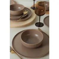 Keramika Keramisch serviesset - Nordic Mat Taupe - 18-delig - voor 6 personen - steengoed