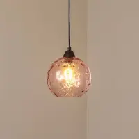 Opviq Glazen hanglamp Benek, dimbaar, paars / roze / rose, Woon-/ Eetkamer, Glas, Jong wonen, hanglamp