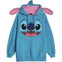 Lilo & Stitch - Disney Trui met capuchon - Stitch - S tot XXL - voor Vrouwen - blauw | Maat XXL