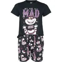 Alice Au Pays Des Merveilles - Disney Pyjama - Cheshire Cat - We Are All Mad Here - S tot M - voor Vrouwen - zwart - Maat S