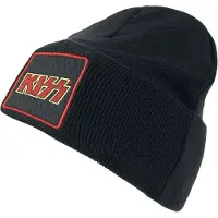 KiSS Beanie - Amplified Collection - Patch Beanie - zwart - Maat Standard
