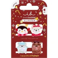 Invisibobble Clipstar Kids Cozy Snowy Friends, 4 stuks