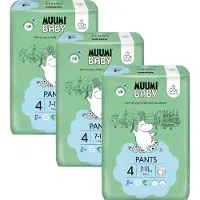 Moomin Baby Muumi Baby Eco Luierbroekjes maat 4 - 7-11 kg - 120 stuks - Parfumvrij - Hypoallergeen - Geschikt voor gevoelige huid