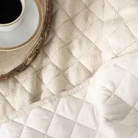 Markizeta Crème Plaid / Sprei 170x210cm - Gestructureerde Stof, Kreukvrij