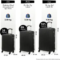 Infinity Leather Harde koffer met zwarte ABS-behuizing en 8 wielen
