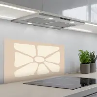 KitchenYeah Spatscherm 90x45 cm - Zelfklevende achterwand Bloemen - Pastel - Beige - Kunst - Keuken muurbeschermer - Spatwand fornuis