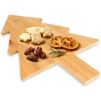 Excellent houseware Snij- en Serveerplank Houten Kerstboom 44,5x30 cm - Snijplank - Keukenplank - Keuken - Tapasplank - Borrelplank