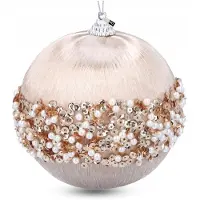 Cadro Onbreekbare kerstbal 10 cm beige - elegante decoratie