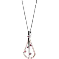 Orphelia 'Sacha' Dames 925 Sterling Zilveren Ketting met Bedel - Zilver/Roze ZH-7496