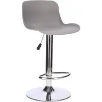 Intesi Inge barkruk grijs/chroom - Verstelbare hoogte 60-81 cm